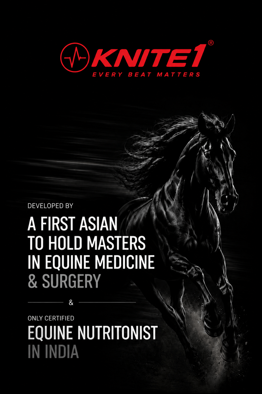 Developed by a First Asian to hold Masters in Equine Medicine & Surgery — and only certified Equine Nutritionist in India
